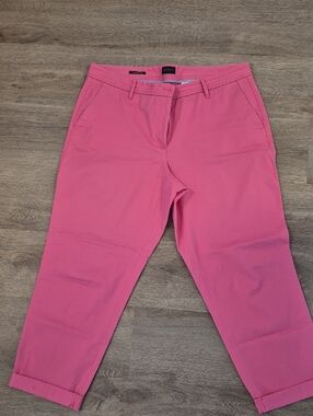 Talbots Bright Pink Cropped Chinos. Size 14